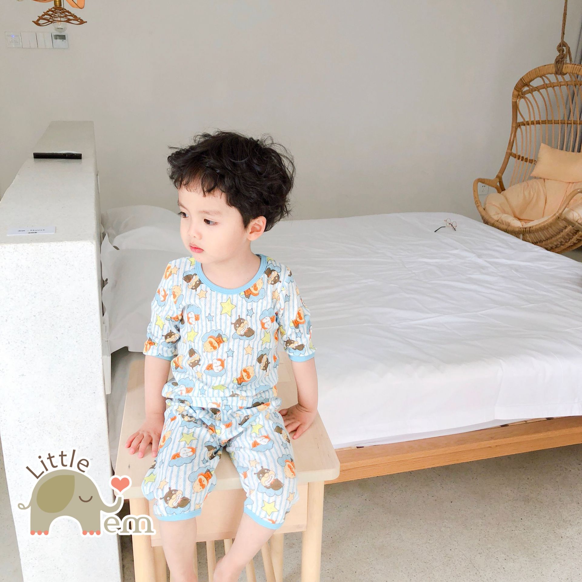 Bộ đồ bé trai/ bé gái Cotton xuất Nhật lửng _ Anpaman