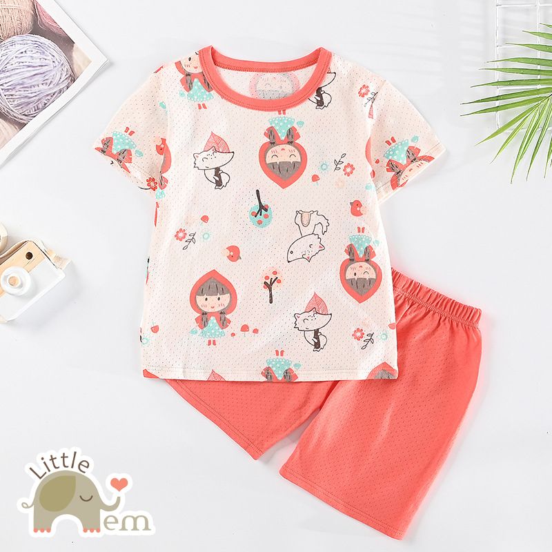 Bộ đồ bé gái Cotton tre cộc tay _ Little Red Riding Hood