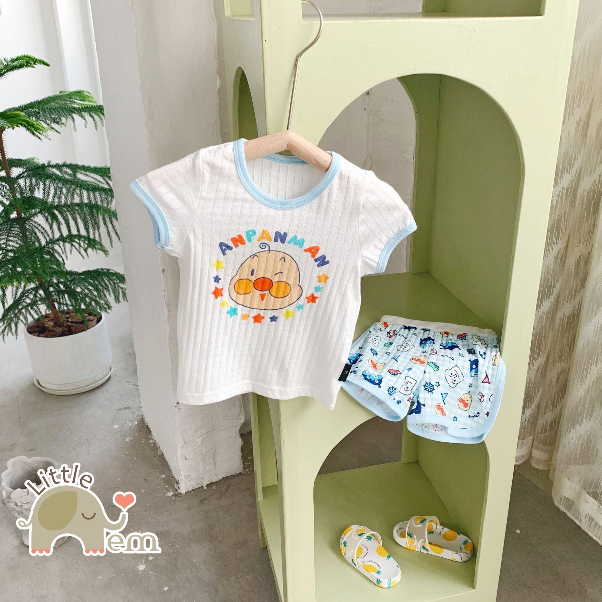 Bộ đồ bé trai Cotton xuất Nhật cộc tay _ Anpaman