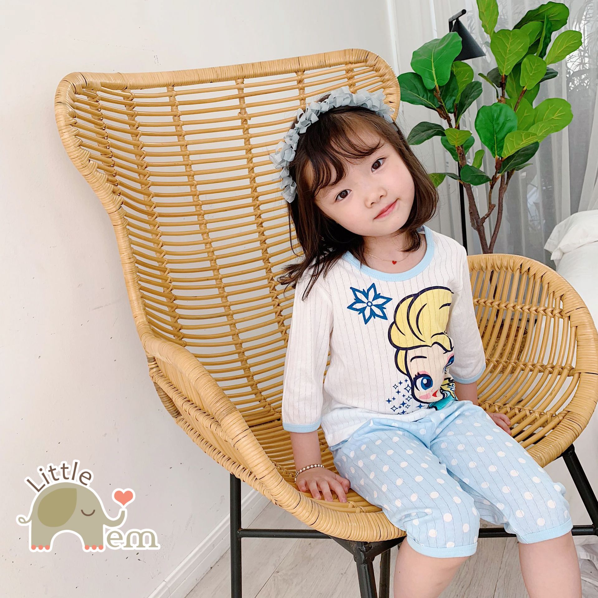 Bộ đồ bé gái Cotton xuất Nhật lửng _ Elsa