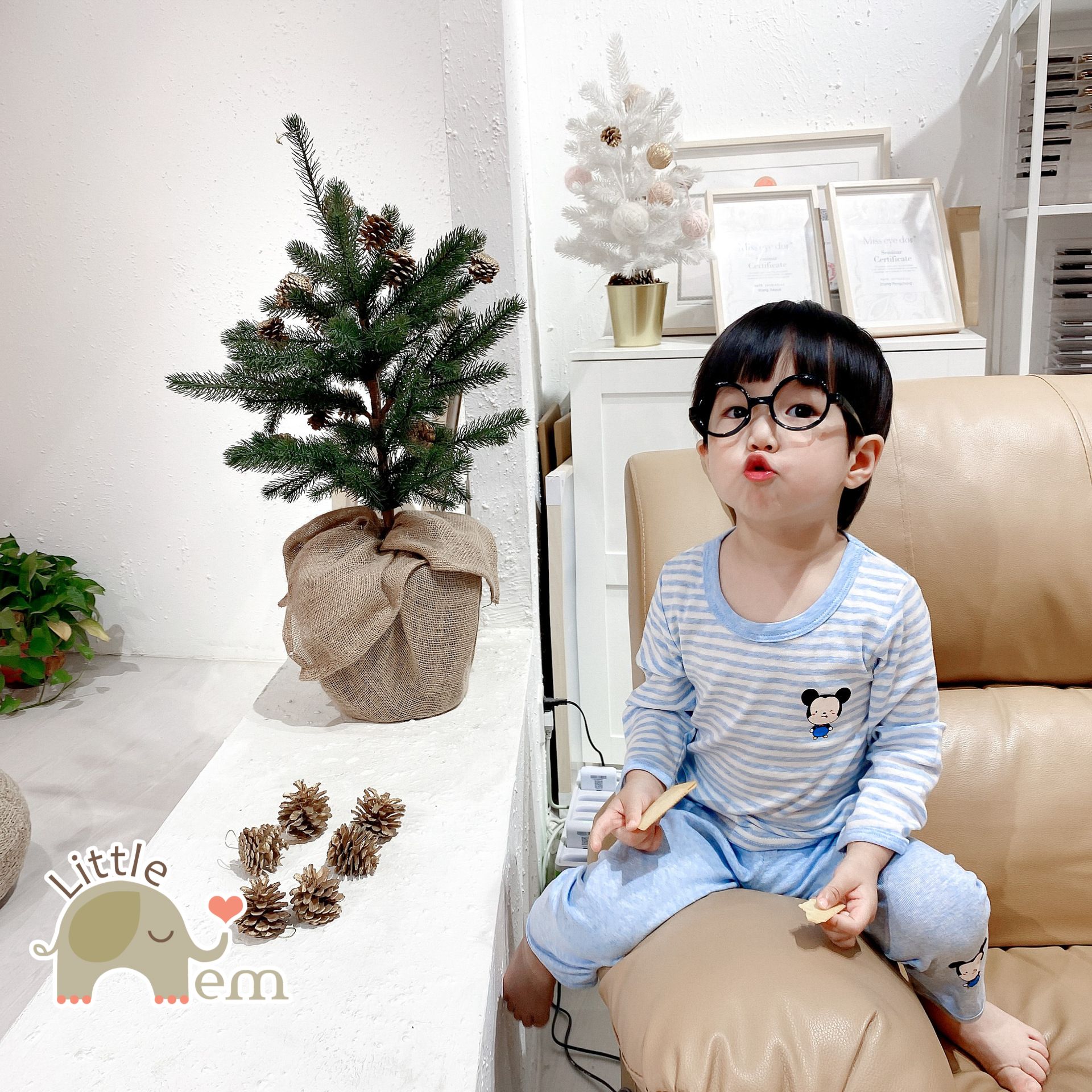 Bộ đồ bé gái/ bé trai Cotton xuất Nhật dài tay _ Strippe set (Bán lẻ)