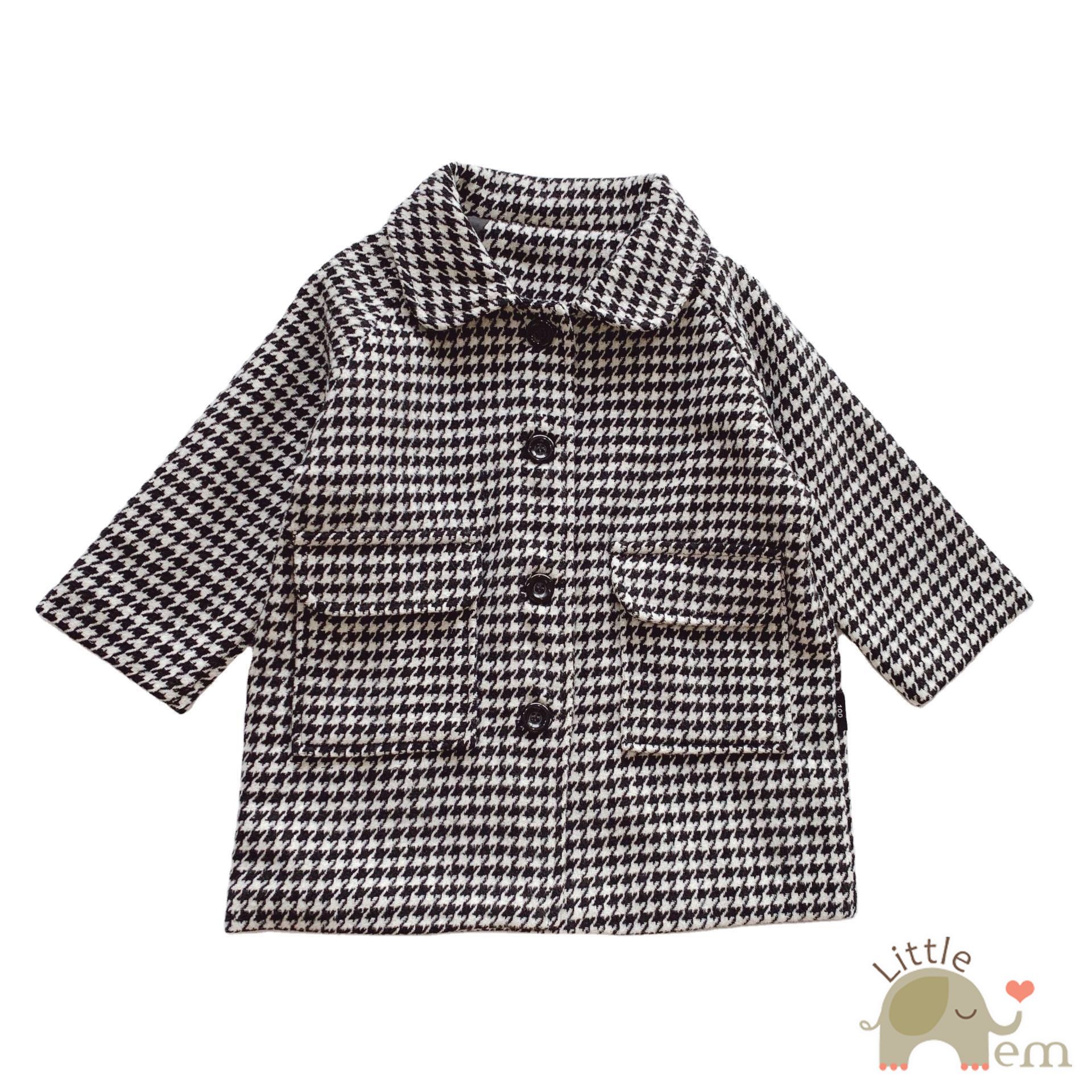 Áo khoác dạ Houndstooth cho bé _ Caro