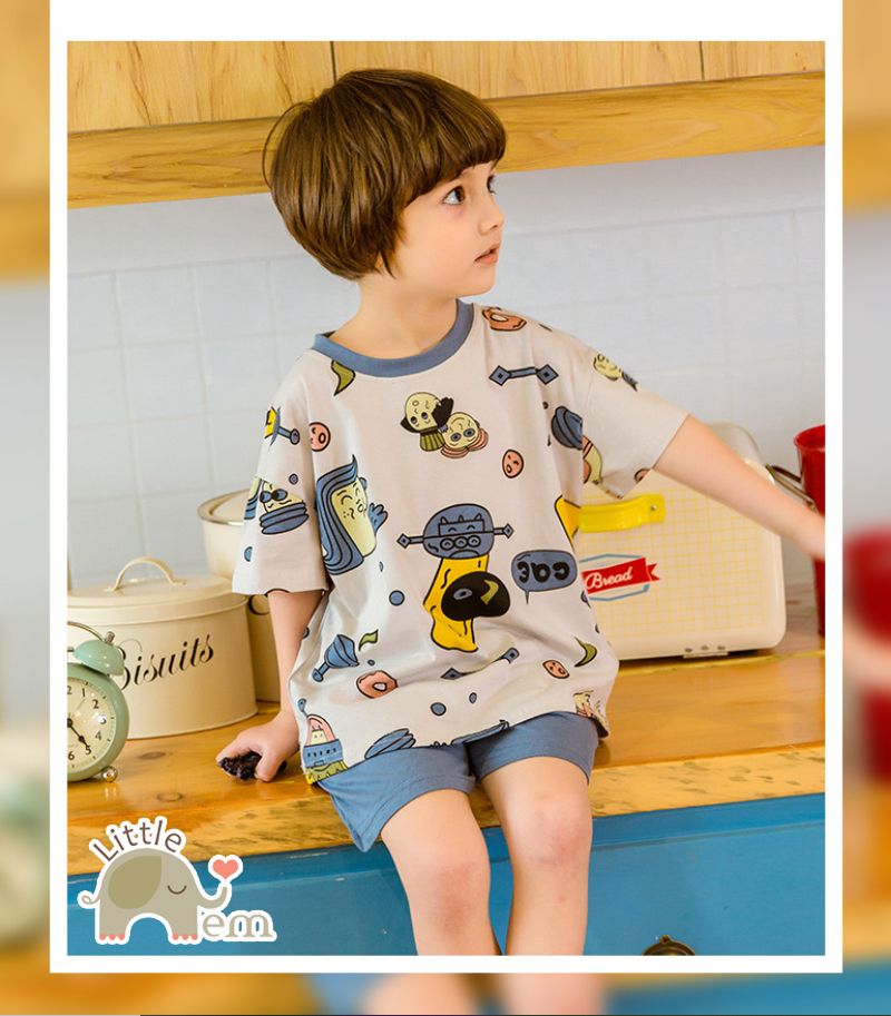 Bộ đồ bé trai cộc tay Cotton _ Vũ trụ