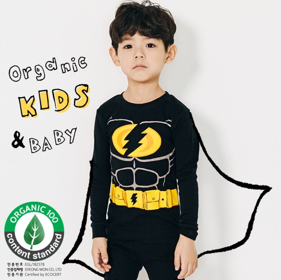 Bộ đồ bé trai Hàn Quốc uniFriend dài tay _ Black Hero