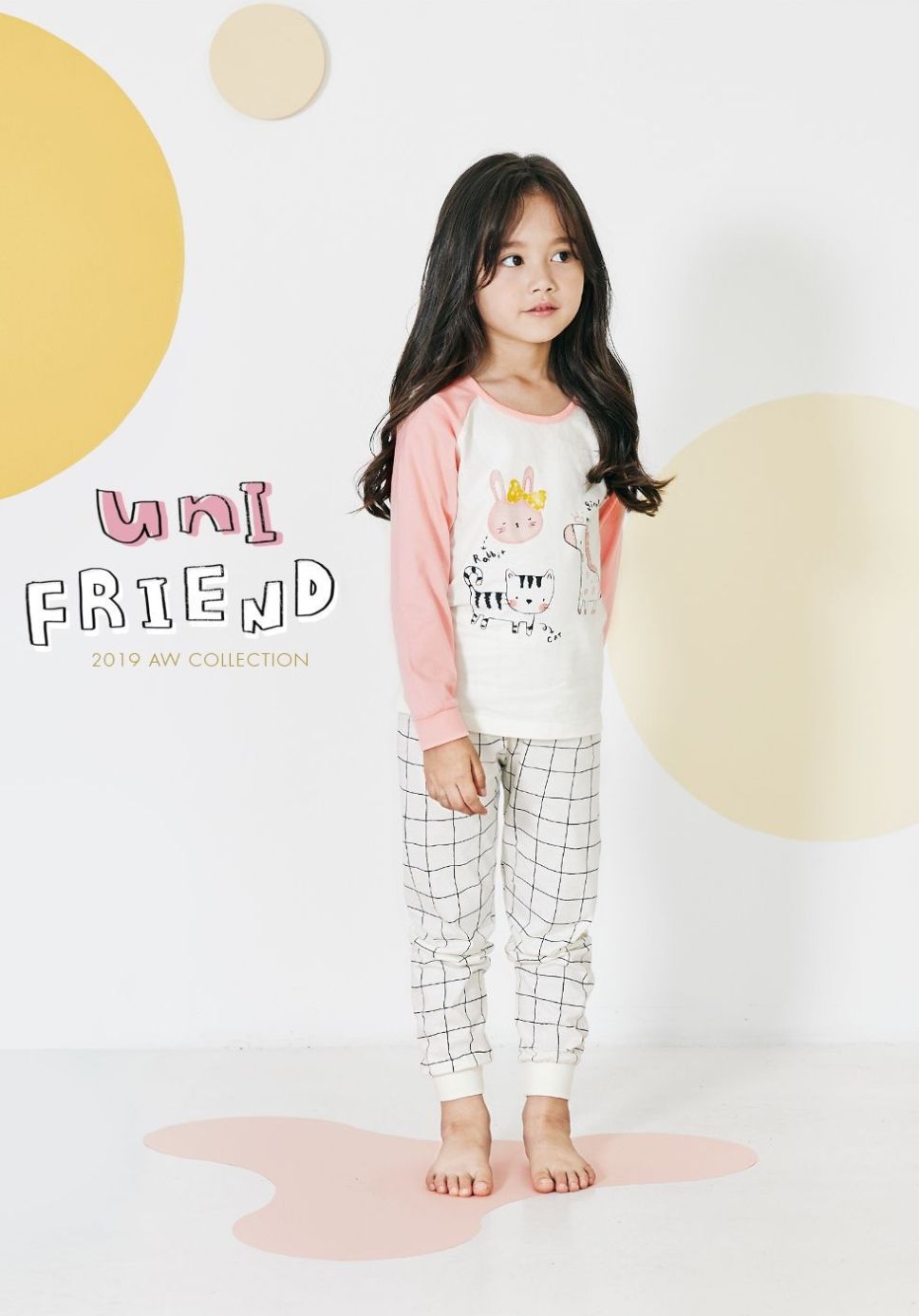 Bộ đồ bé gái Hàn Quốc uniFriend dài tay _ Zoo G