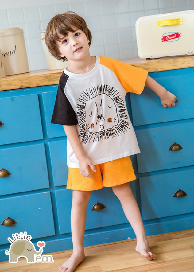 Bộ đồ bé trai cộc tay Cotton _ Sư tử