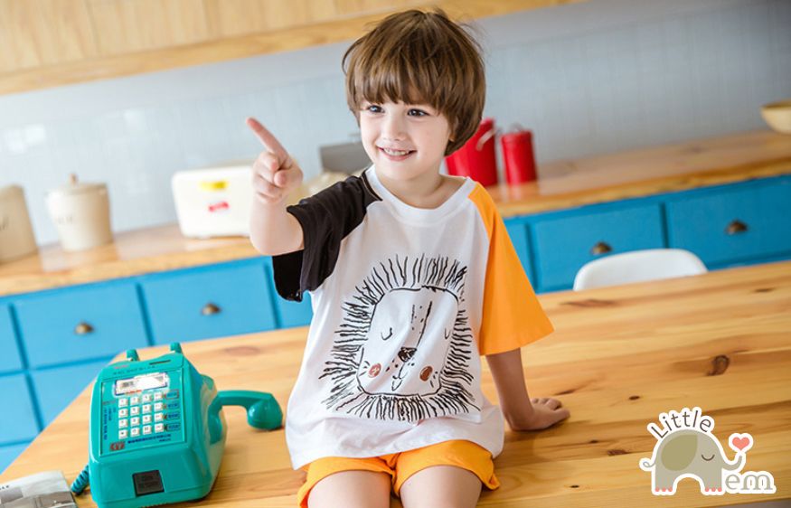 Bộ đồ bé trai cộc tay Cotton _ Sư tử