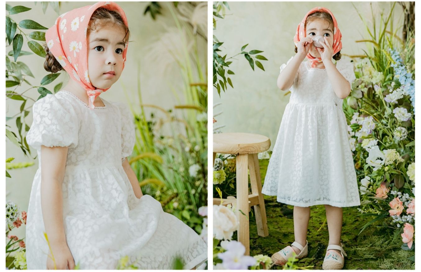 Váy bé gái Hàn Quốc Bebezoo cộc tay _ Princess trắng