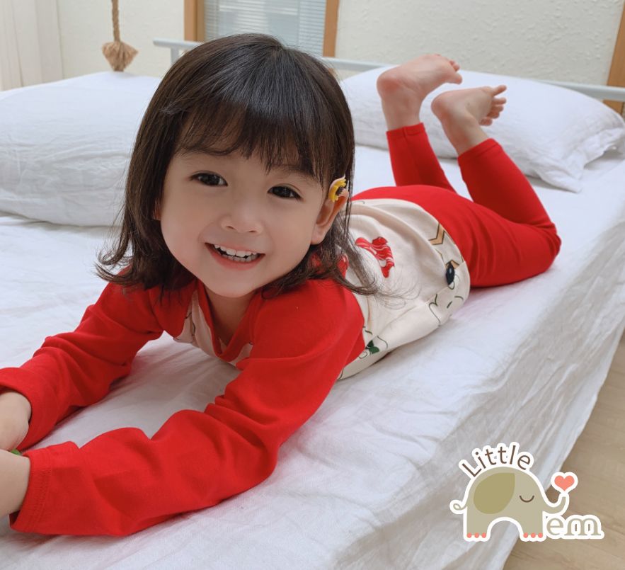 Bộ đồ bé trai/ bé gái Cotton xuất Nhật dài tay _ Red M