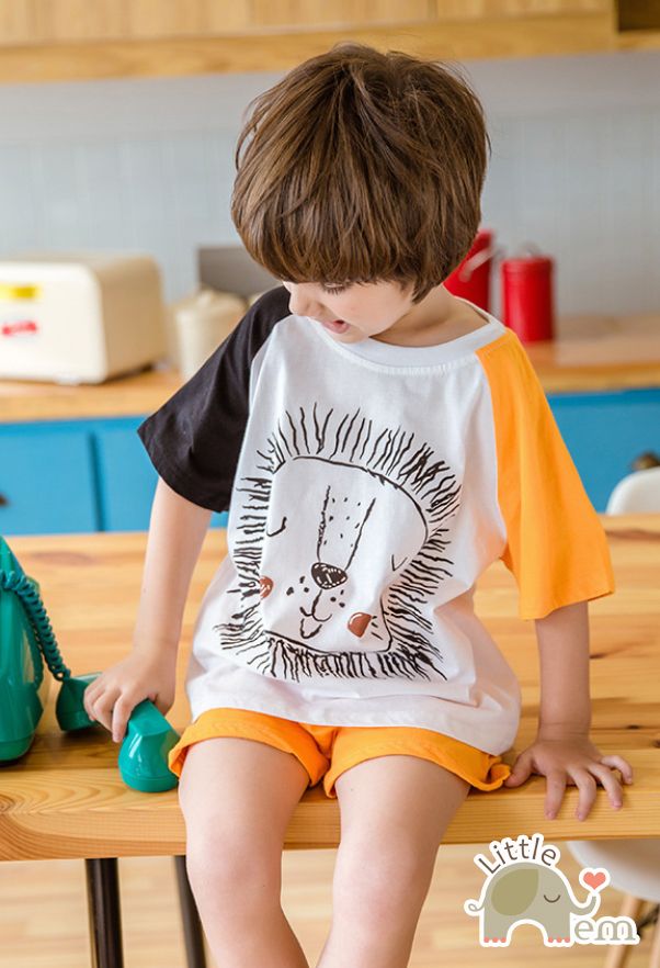 Bộ đồ bé trai cộc tay Cotton _ Sư tử