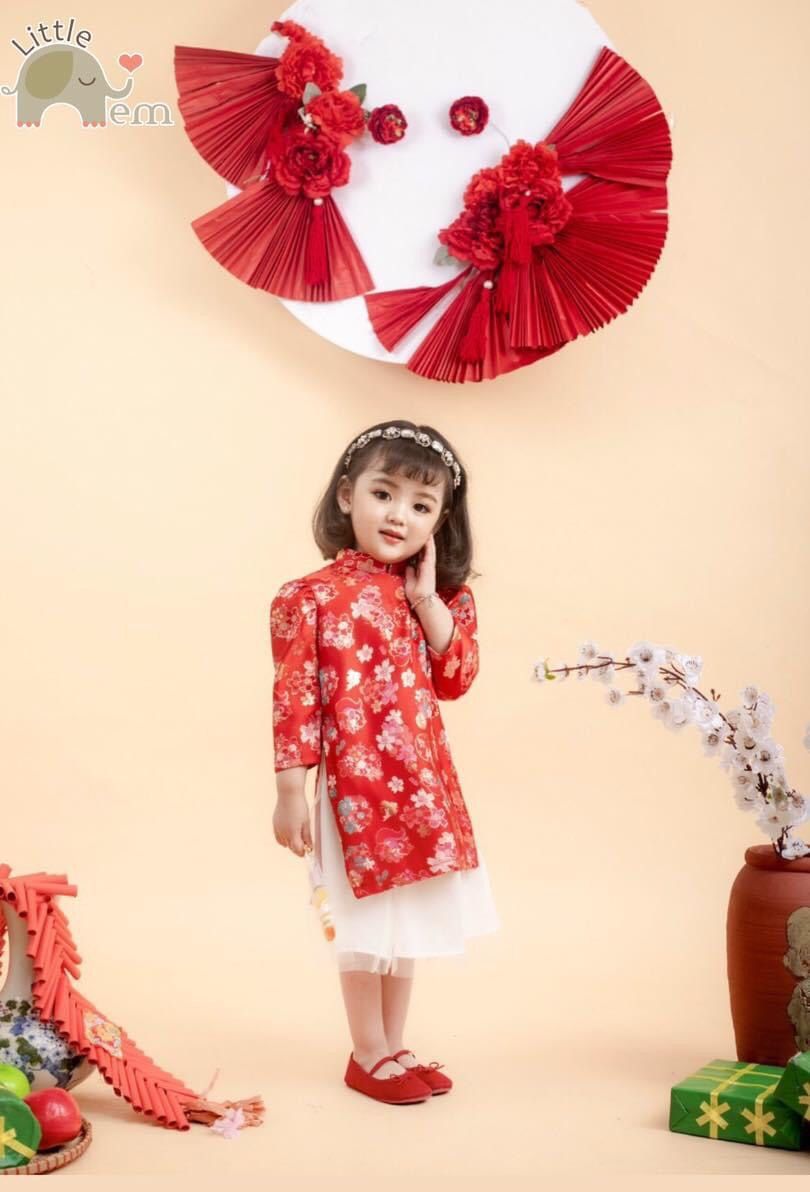 Áo dài cách tân cho bé gái _ Gấm Thượng Hải