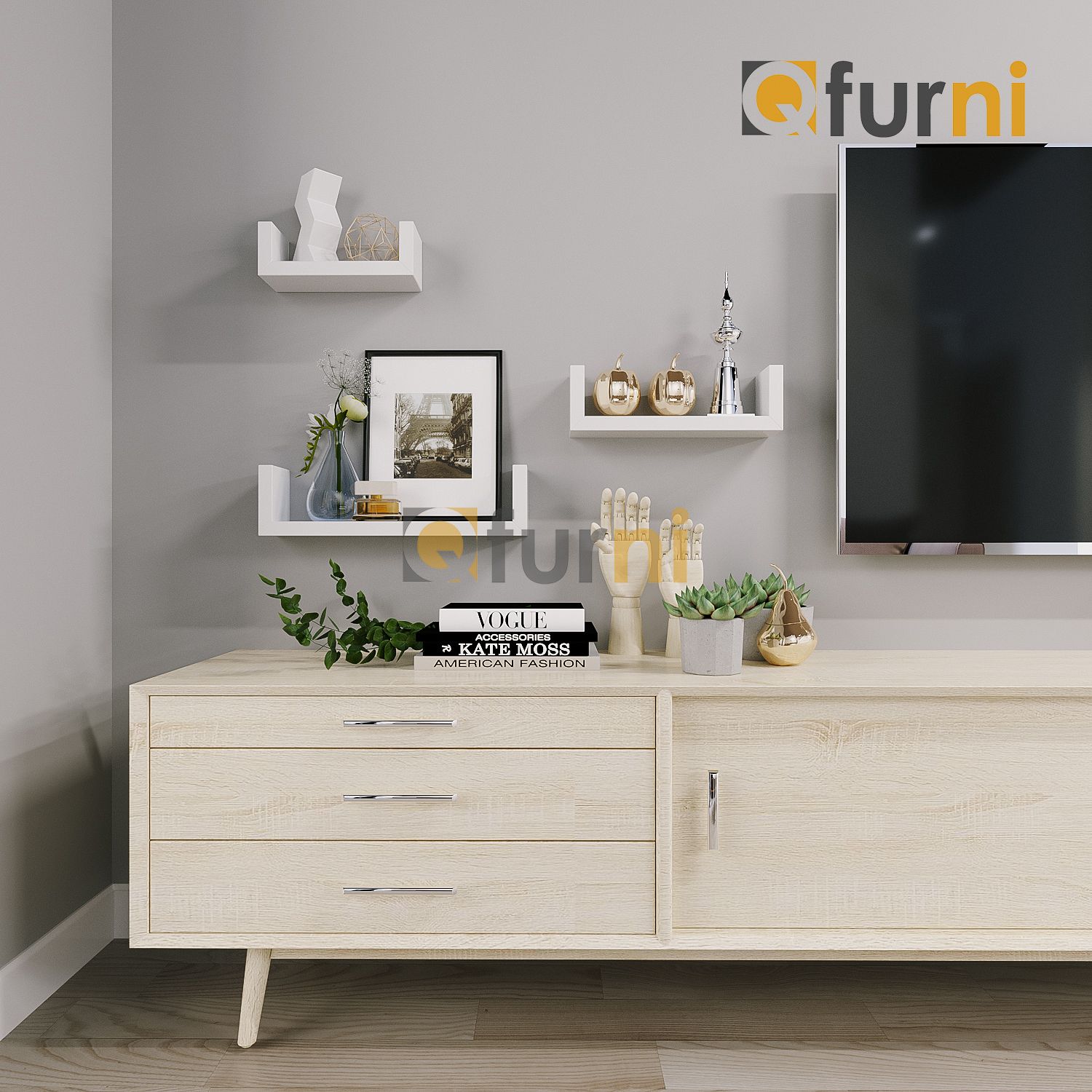 Bộ 3 kệ trang trí chữ U- KU03