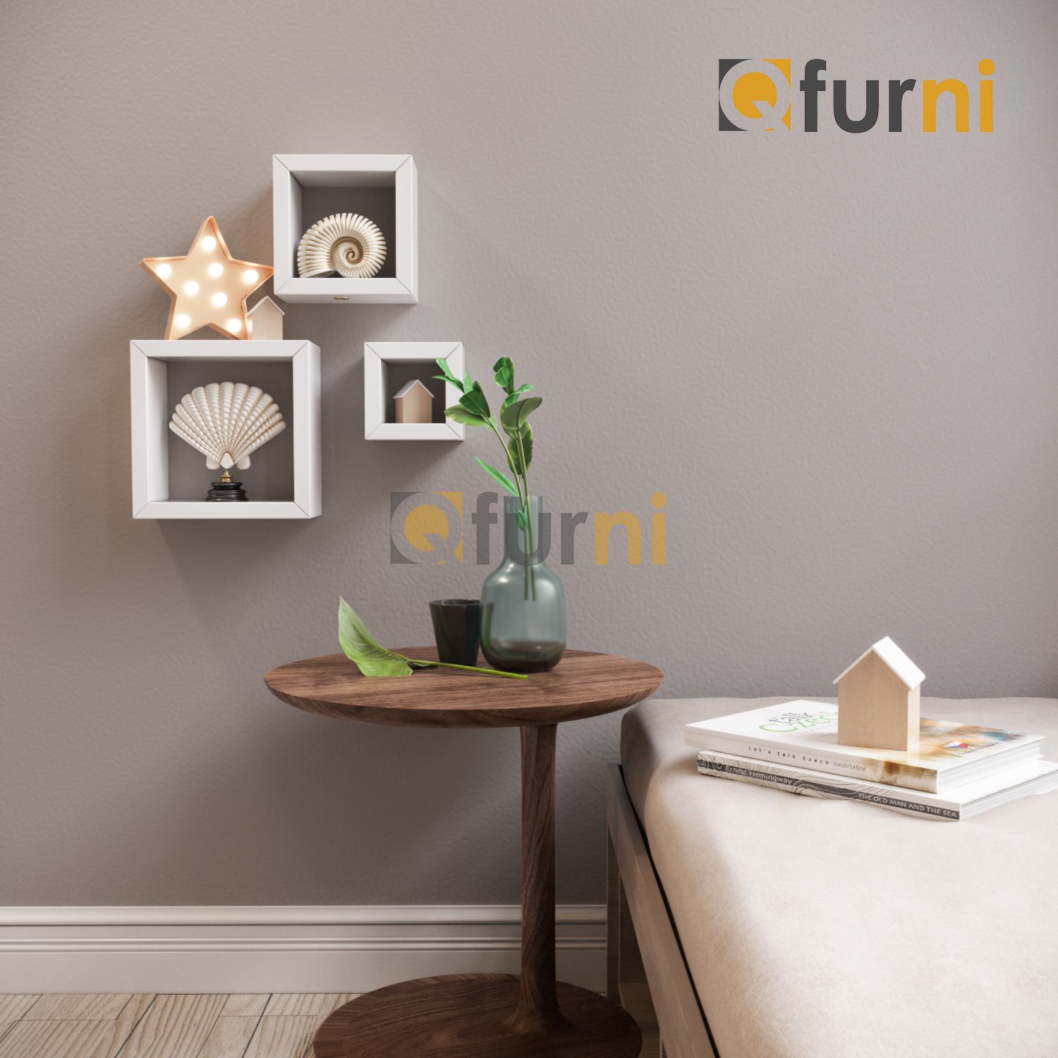 Bộ 3 kệ treo tường vuông KV03