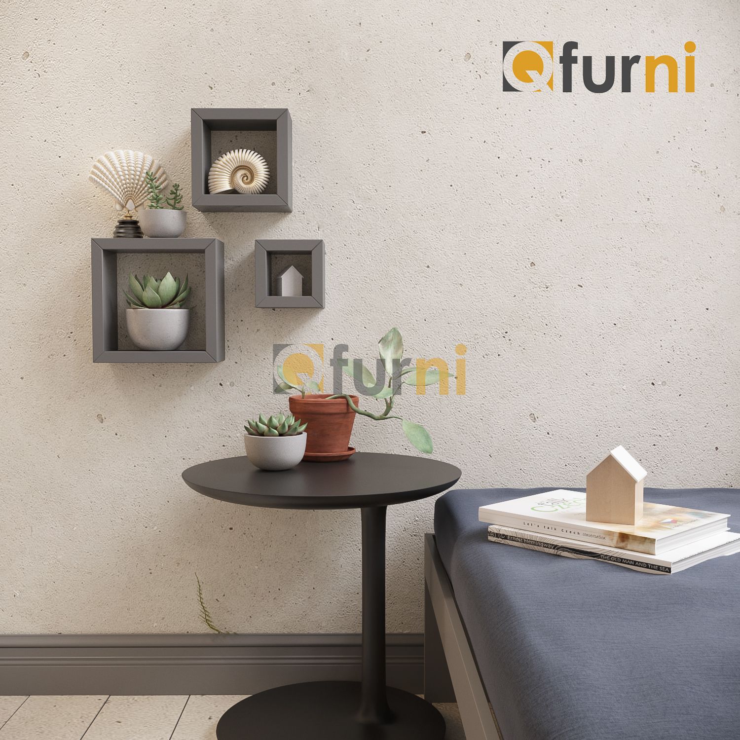 Bộ 3 kệ treo tường vuông KV03