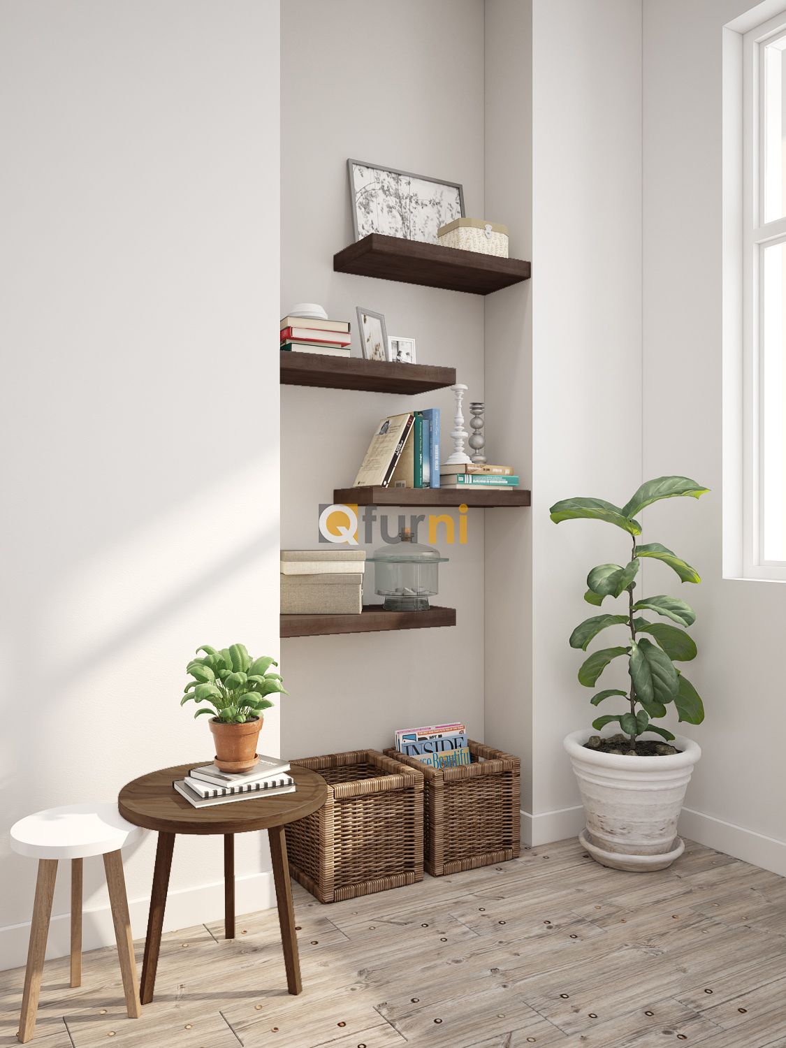 Set 4 kệ treo tường 60x26x5cm SK14