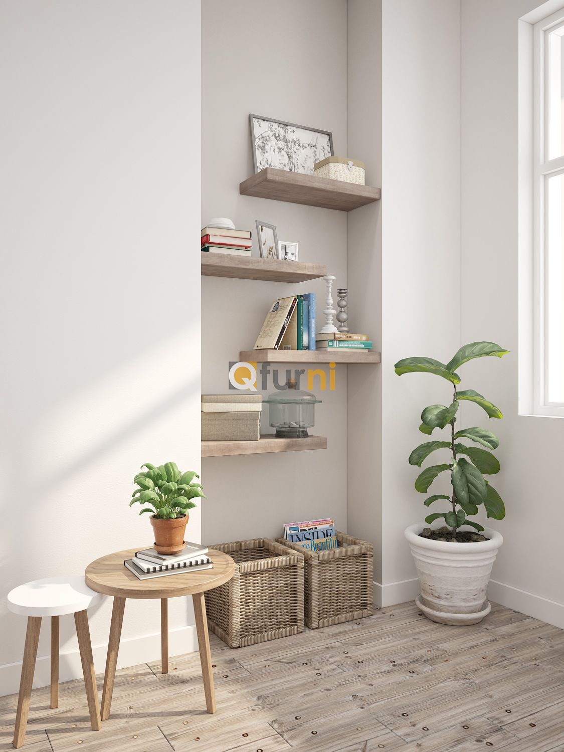 Set 4 kệ treo tường 60x26x5cm SK14
