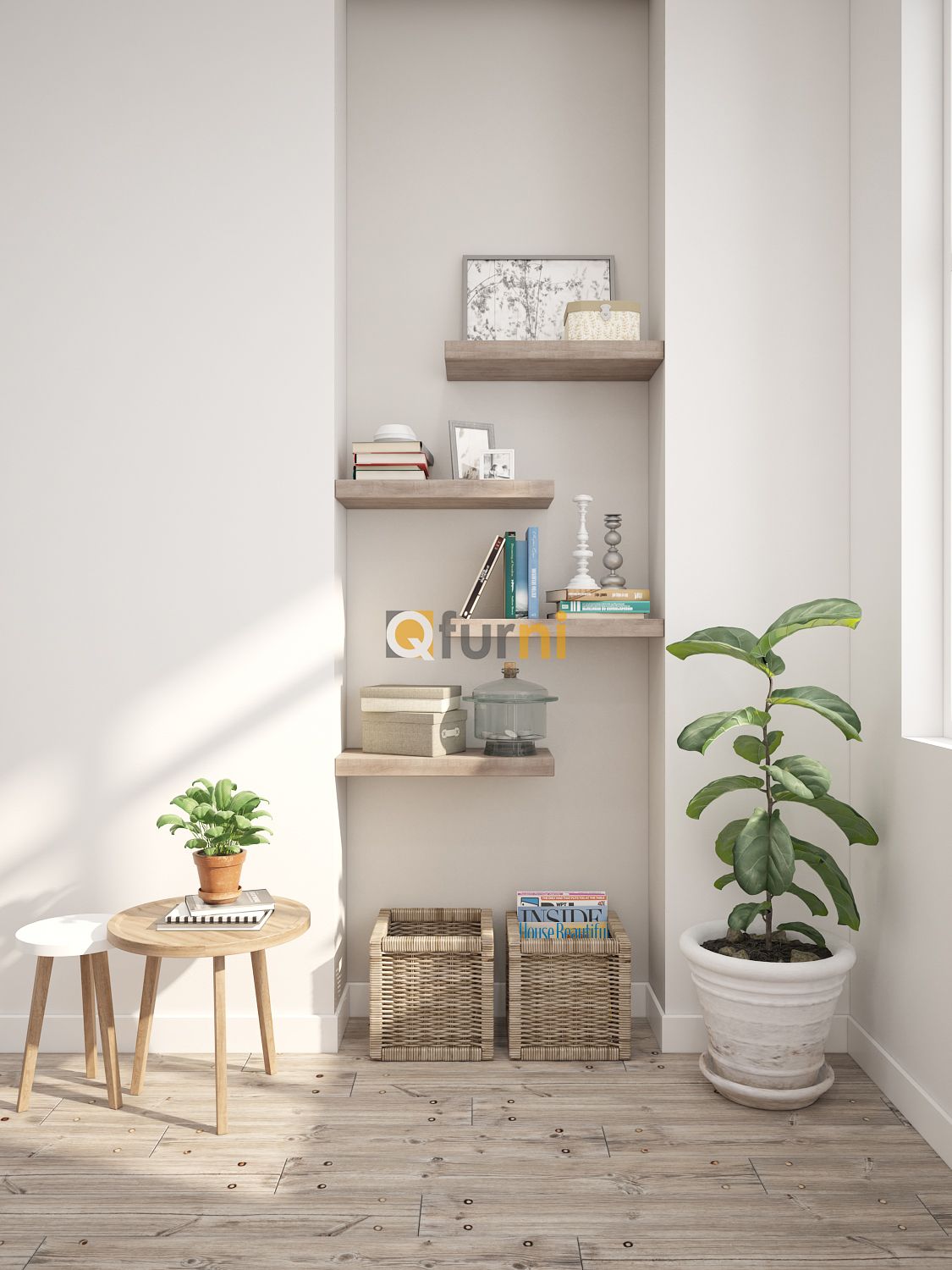 Set 4 kệ treo tường 60x26x5cm SK14
