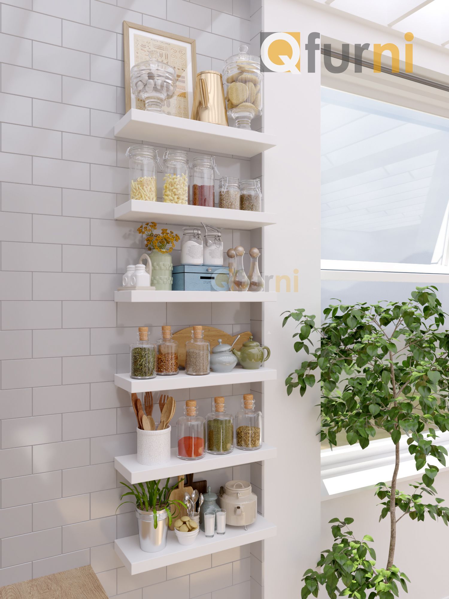 Set 6 kệ treo tường đa năng SK20