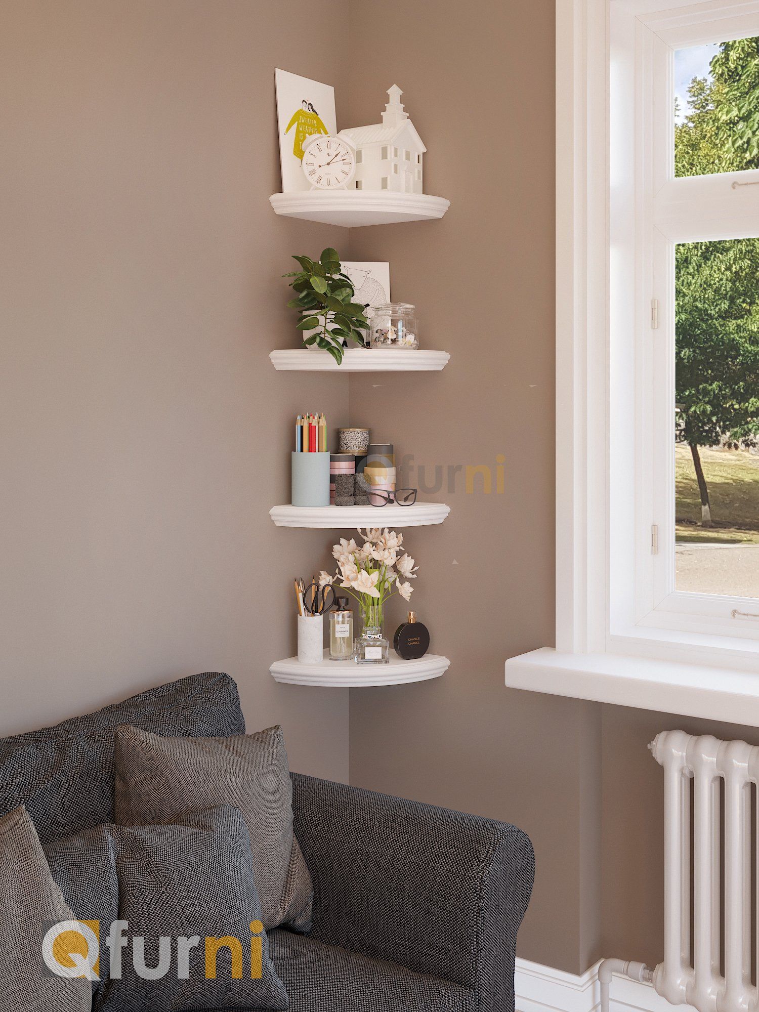 Set 4 kệ góc tường SK21