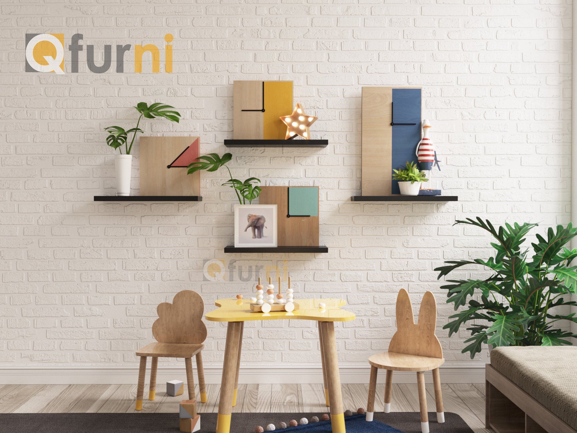 Set 4 kệ treo tường SK05