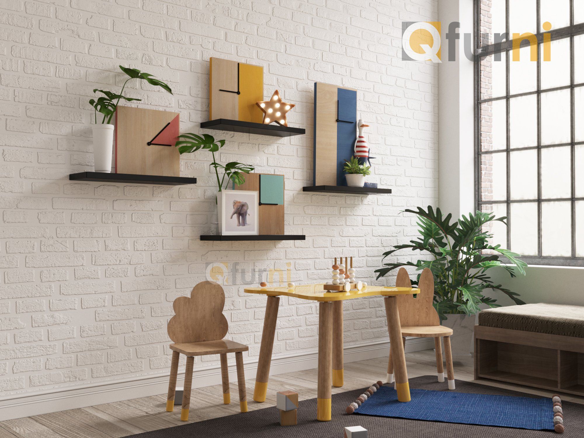 Set 4 kệ treo tường SK05