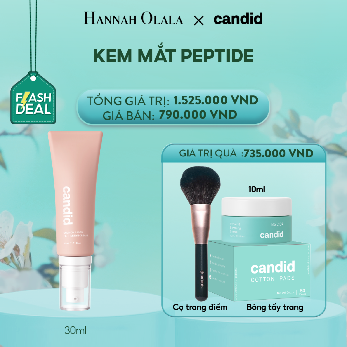 E1471: DEAL 4: KEM MẮT PEPTIDE GIẢM NẾP NHĂN, TĂNG ĐỘ ĐÀN HỒI VÀ GIẢM QUẦNG THÂM MẮT