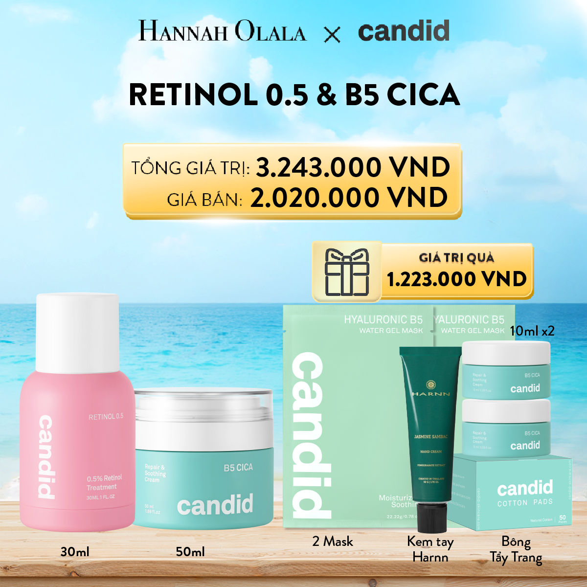 A509_DEAL 7: RETINOL 0.5 & B5 CICA
BỘ ĐÔI CHỐNG LÃO HÓA VÀ DƯỠNG ẨM PHỤC HỒI CHUYÊN SÂU