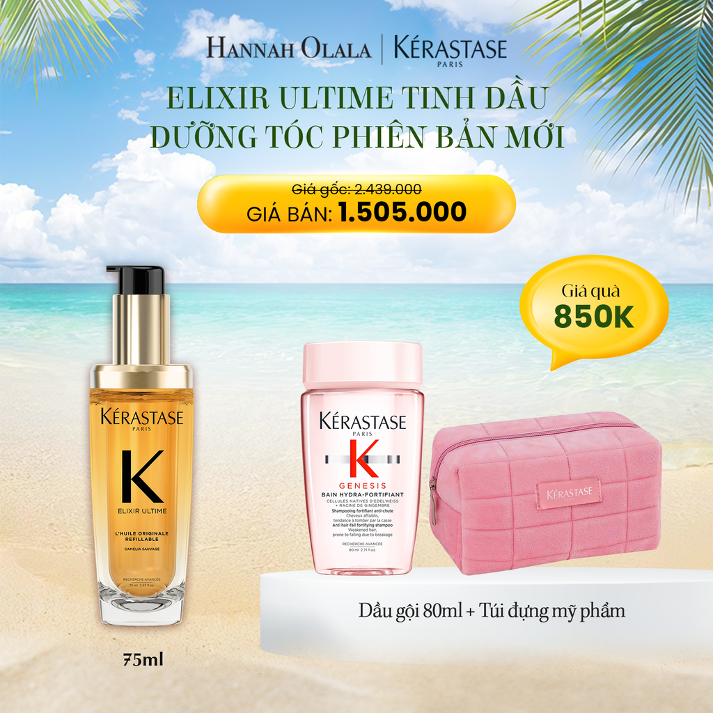 E525_DEAL 2: FLASH DEAL - TINH DẦU DƯỠNG TÓC BÁN CHẠY NHẤT THẾ GIỚI ELIXIR ULTIME 75ML (PHIÊN BẢN MÀU VÀNG)