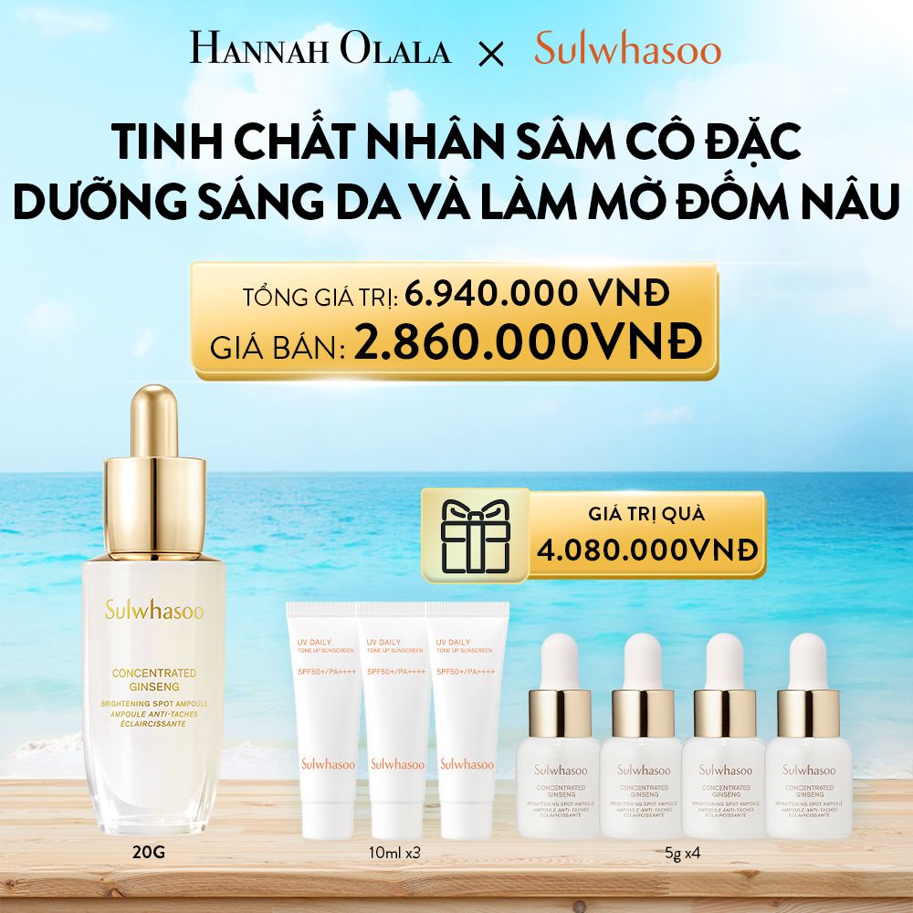 A271_DEAL 10: TINH CHẤT NHÂN SÂM CÔ ĐẶC DƯỠNG SÁNG DA VÀ LÀM MỜ ĐỐM NÂU - SULWHASOO CONCENTRATED GINSENG BRIGHTENING SPOT AMPOULE 20G