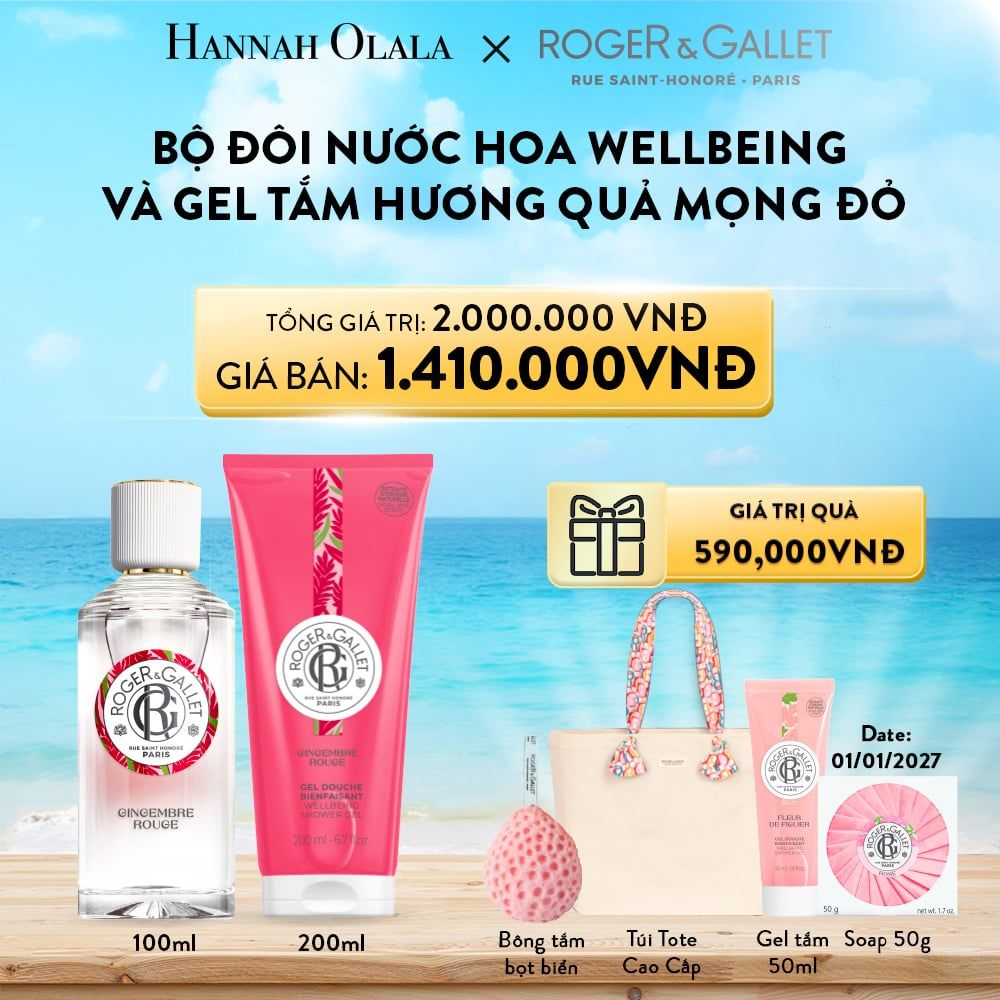 A181_Deal 3: BỘ ĐÔI NƯỚC HOA ROGER&GALLET WELLBEING 100ML VÀ GEL TẮM 200ML