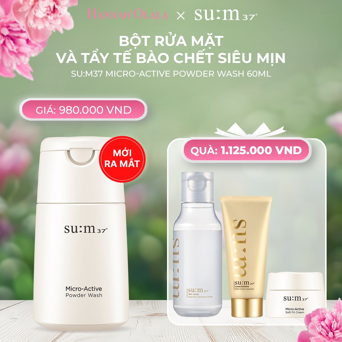  A1324_DEAL 14: BỘT RỬA MẶT VÀ TẨY TẾ BÀO CHẾT SIÊU MỊN SU:M37 MICRO ACTIVE POWDER WASH 60ML 