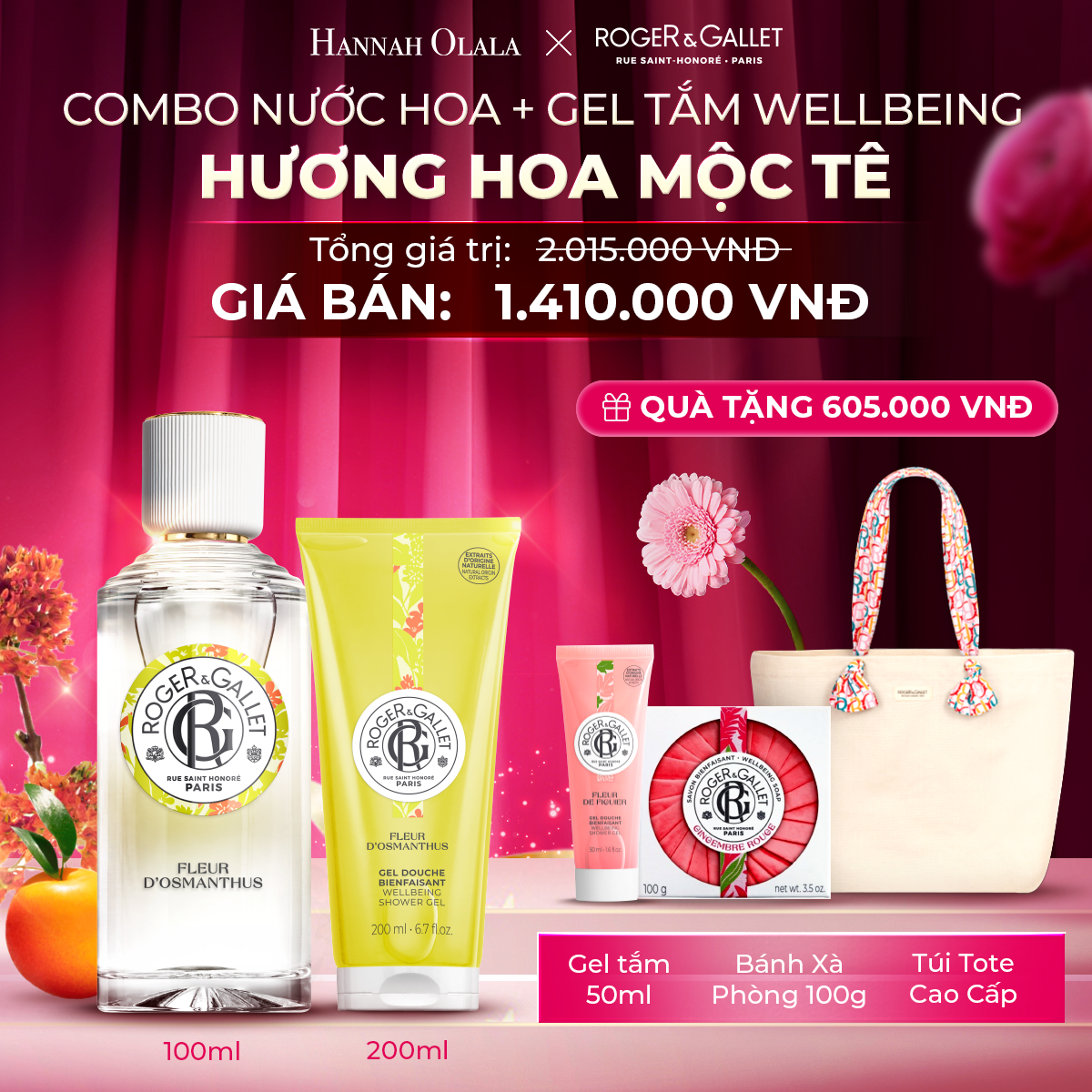 K45_DEAL 16: BỘ ĐÔI NƯỚC HOA WELLBEING 100ML VÀ GEL TẮM 200ML
