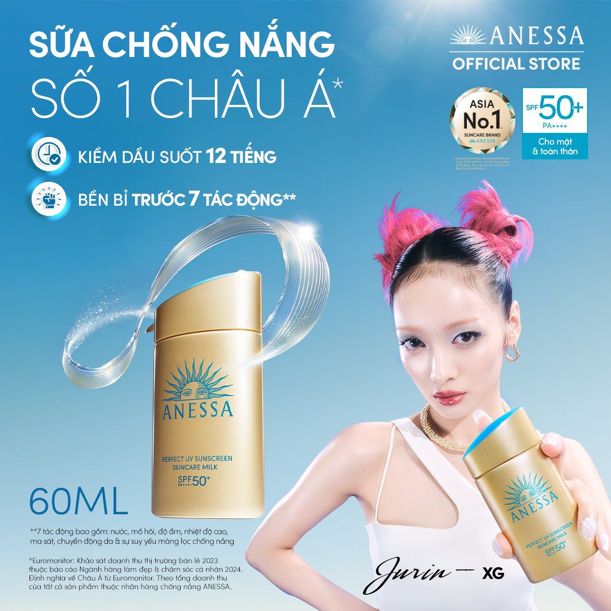 C7: DEAL 15: SỮA CHỐNG NẮNG DƯỠNG DA KIỀM DẦU BẢO VỆ HOÀN HẢO ANESSA GOLD MILK SPF50+ PA++++ 60ML