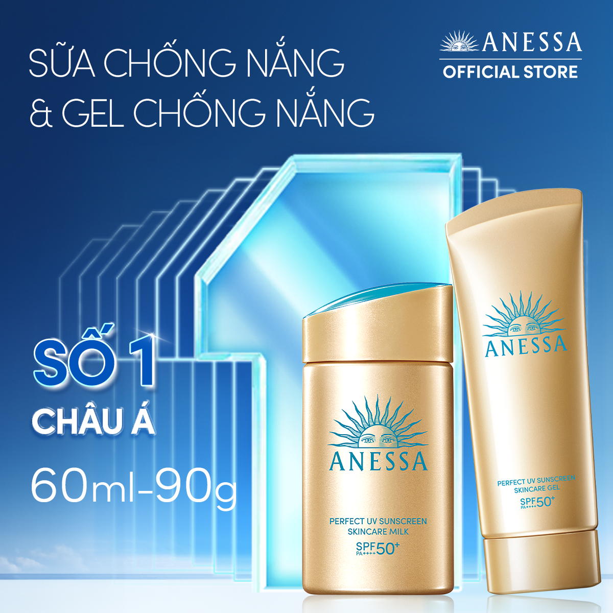 C11: DEAL 19 BACK-UP: COMBO SỮA CHỐNG NẮNG & GEL CHỐNG NẮNG BẢO VỆ HOÀN HẢO CHO MẶT - TOÀN THÂN ANESSA GOLD MILK 60ML + GOLD GEL 90G