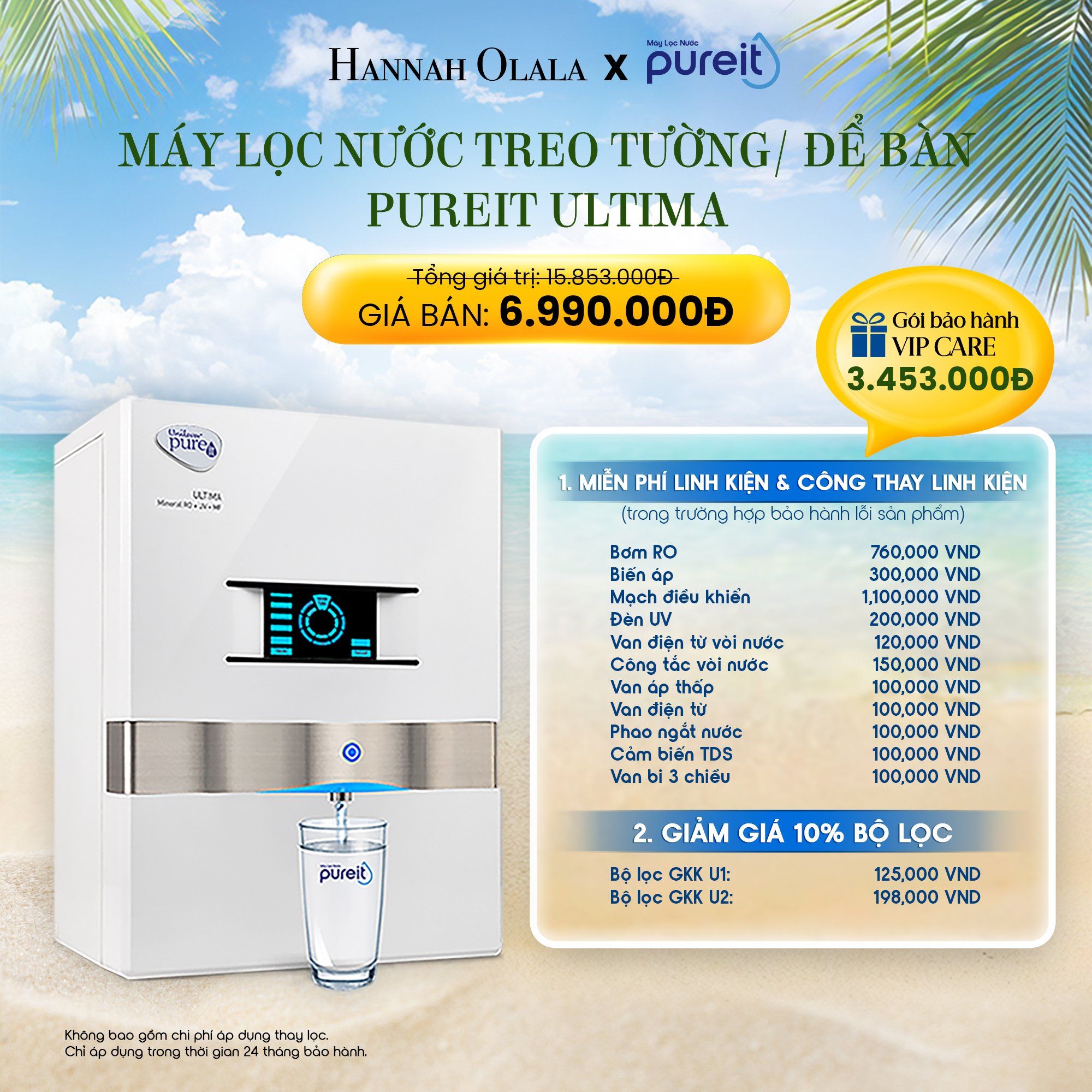 E312_DEAL 1: MÁY LỌC NƯỚC TREO TƯỜNG/ ĐỂ BÀN PUREIT ULTIMA ĐEN/TRẮNG