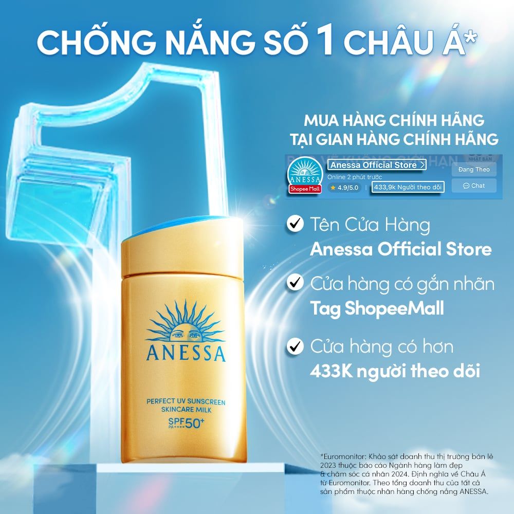 C7: DEAL 15: SỮA CHỐNG NẮNG DƯỠNG DA KIỀM DẦU BẢO VỆ HOÀN HẢO ANESSA GOLD MILK SPF50+ PA++++ 60ML