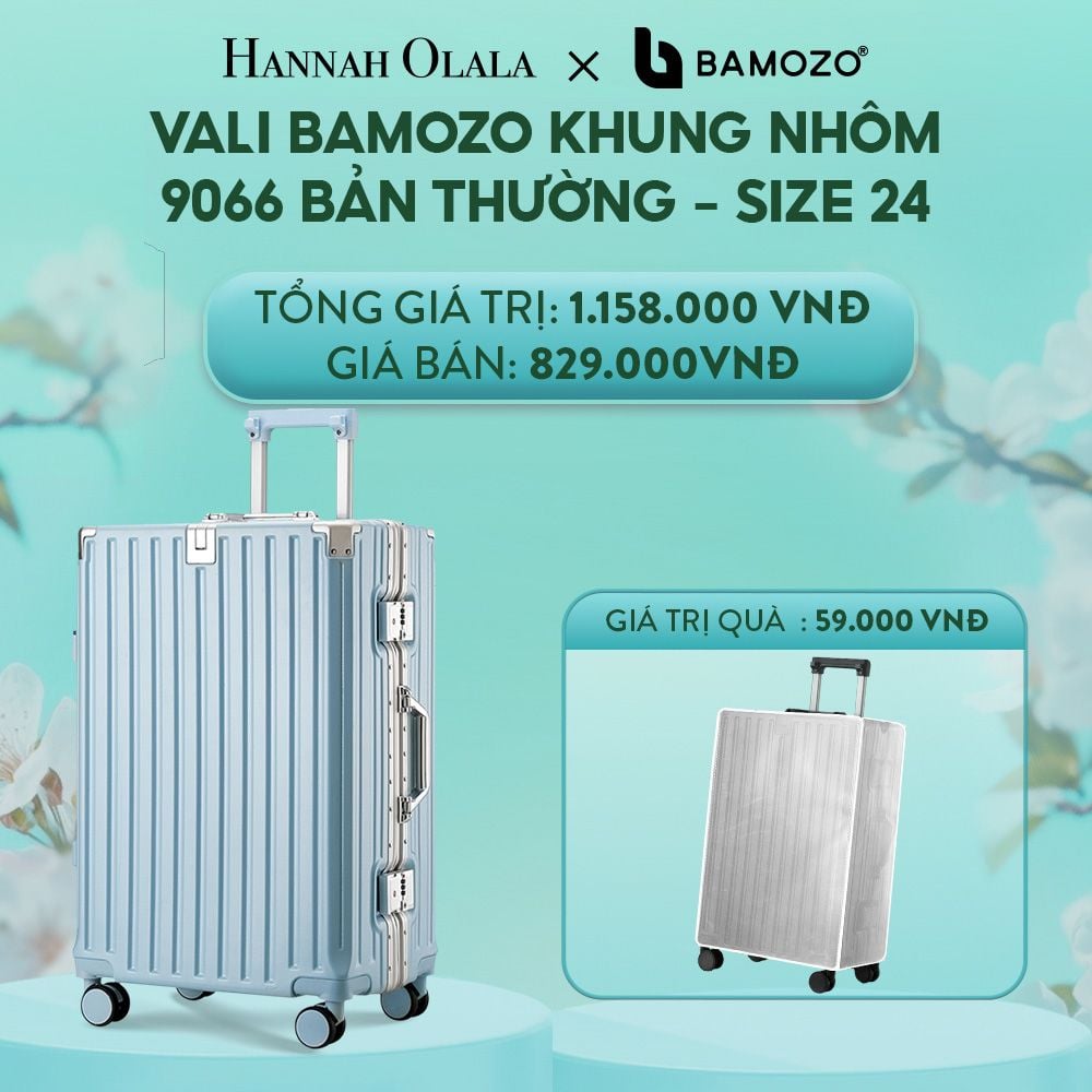 E1418: DEAL 2: VALI BAMOZO KHUNG NHÔM 9066 BẢN THƯỜNG (TẶNG BỌC VALI)