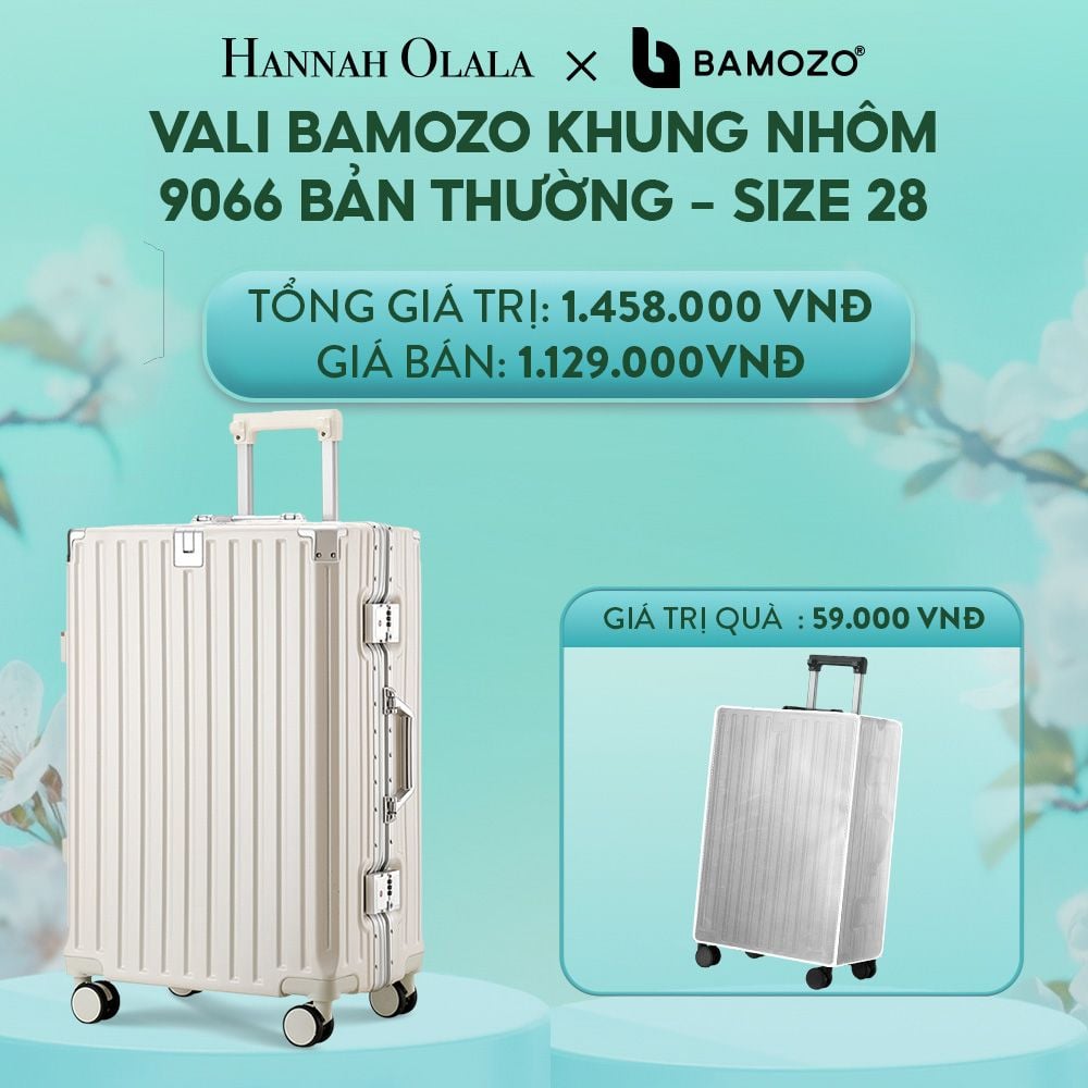E1418: DEAL 2: VALI BAMOZO KHUNG NHÔM 9066 BẢN THƯỜNG (TẶNG BỌC VALI)