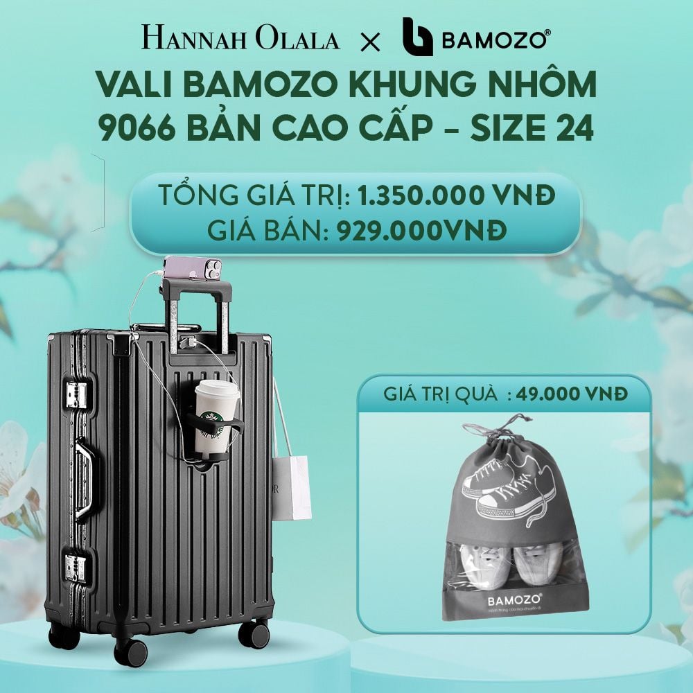 E1402: DEAL 1: VALI BAMOZO KHUNG NHÔM 9066 BẢN CAO CẤP (TẶNG TÚI ĐỰNG GIÀY)