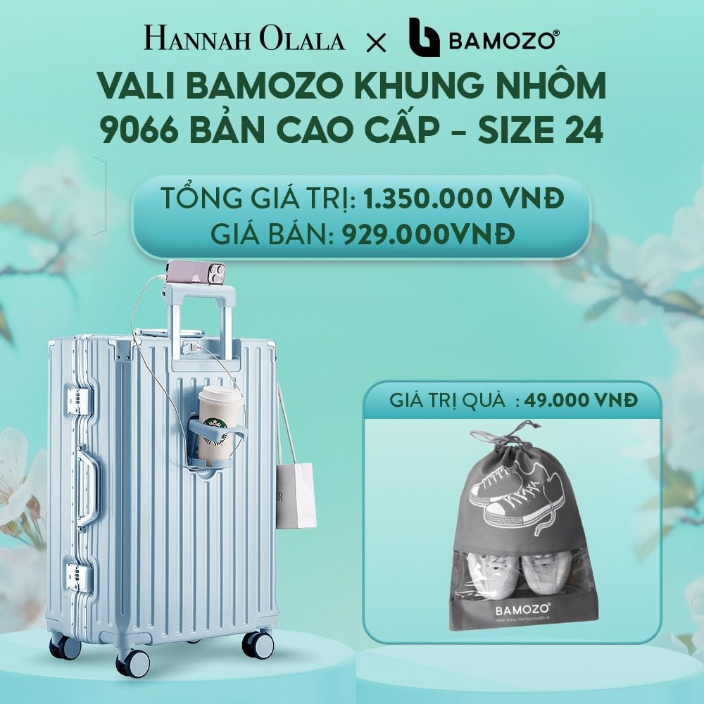 E1402: DEAL 1: VALI BAMOZO KHUNG NHÔM 9066 BẢN CAO CẤP (TẶNG TÚI ĐỰNG GIÀY)