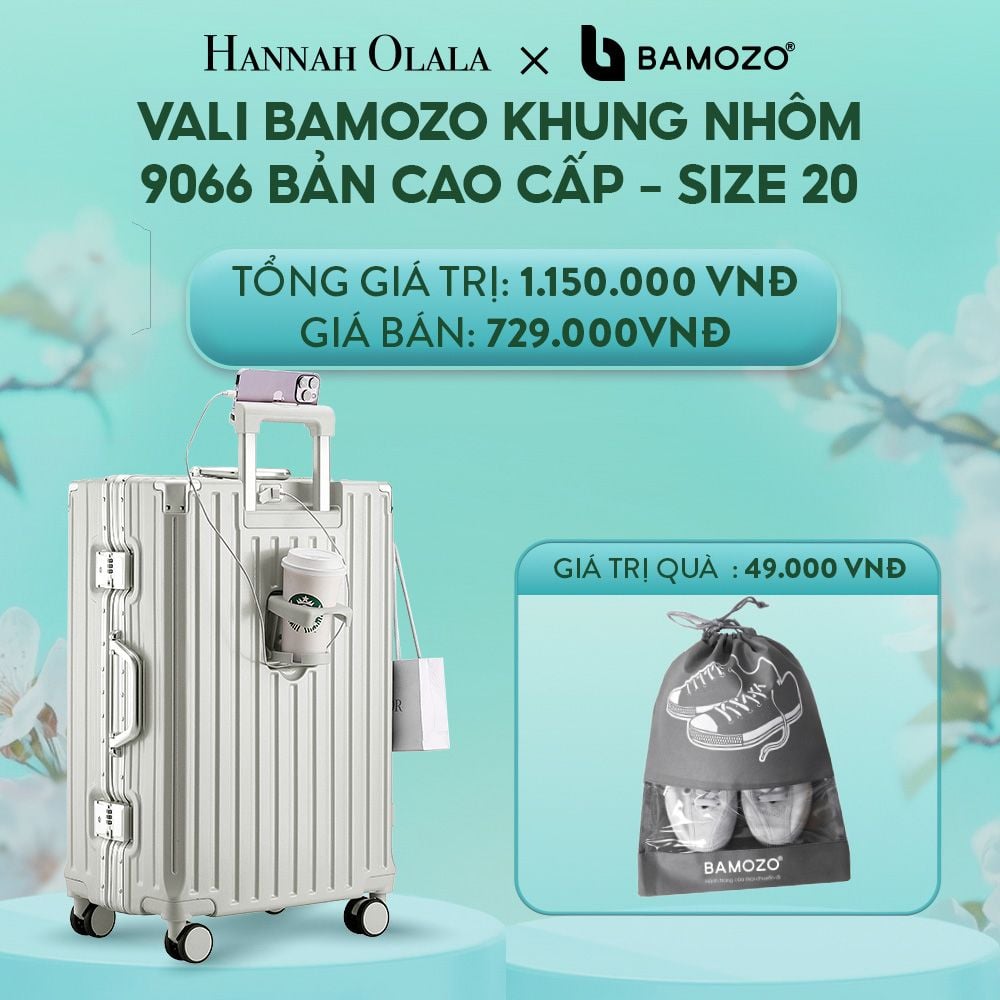 E1402: DEAL 1: VALI BAMOZO KHUNG NHÔM 9066 BẢN CAO CẤP (TẶNG TÚI ĐỰNG GIÀY)