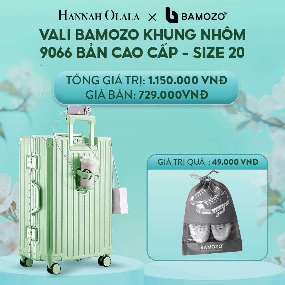 E1402: DEAL 1: VALI BAMOZO KHUNG NHÔM 9066 BẢN CAO CẤP (TẶNG TÚI ĐỰNG GIÀY)