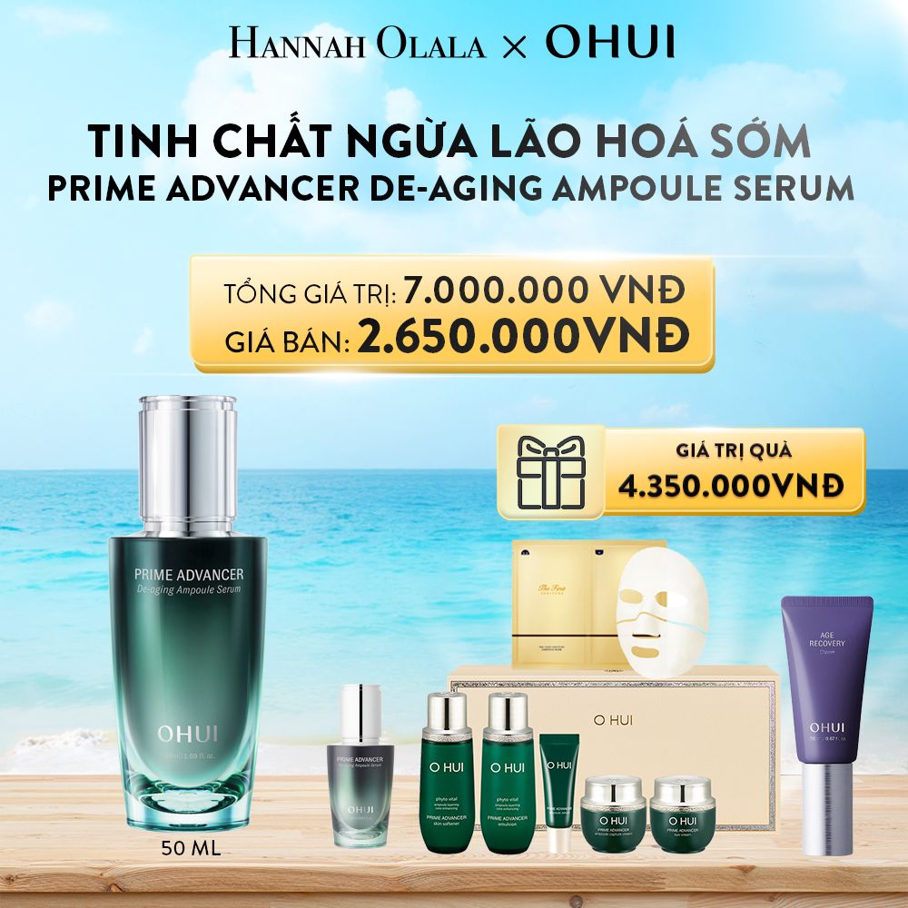 A285_DEAL 13: BỘ TINH CHẤT NGỪA LÃO HÓA SỚM OHUI PRIME ADVANCER DE-AGING AMPOULE SERUM 50ML