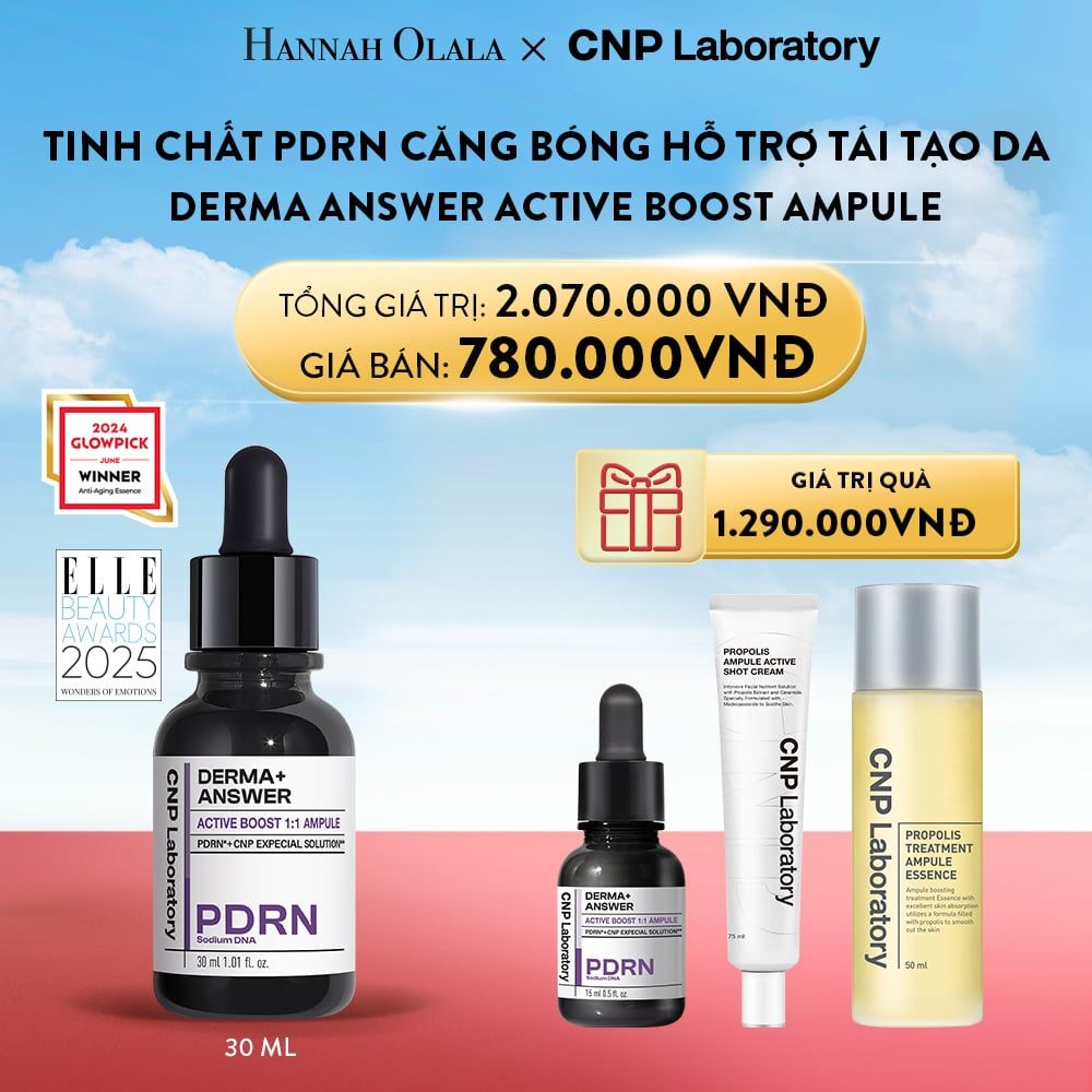 A53_DEAL 44: SET TINH CHẤT PDRN CĂNG BÓNG HỖ TRỢ TÁI TẠO DA DERMA ANSWER ACTIVE BOOST AMPULE