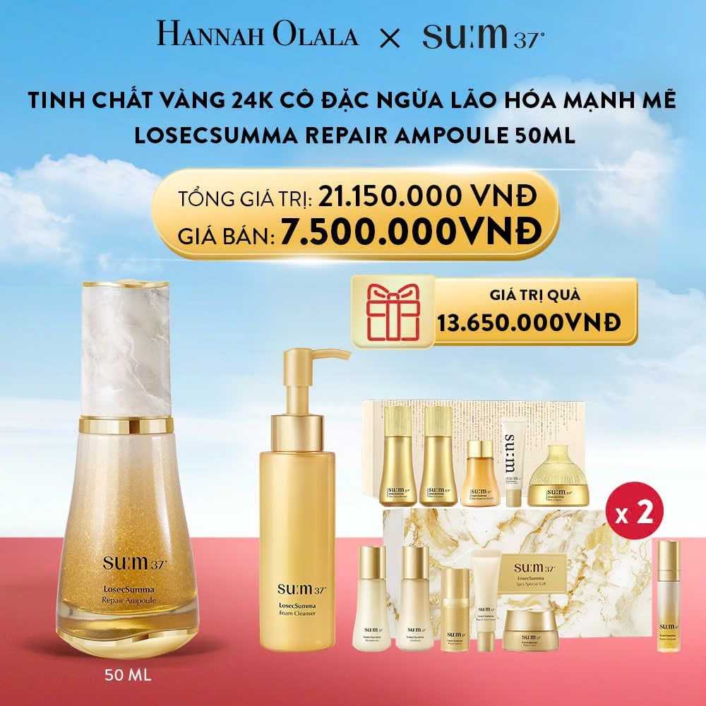 A50_DEAL 41: TINH CHẤT VÀNG 24K CÔ ĐẶC NGỪA LÃO HÓA MẠNH MẼ SU:M37 LOSECSUMMA REPAIR AMPOULE 50ML
