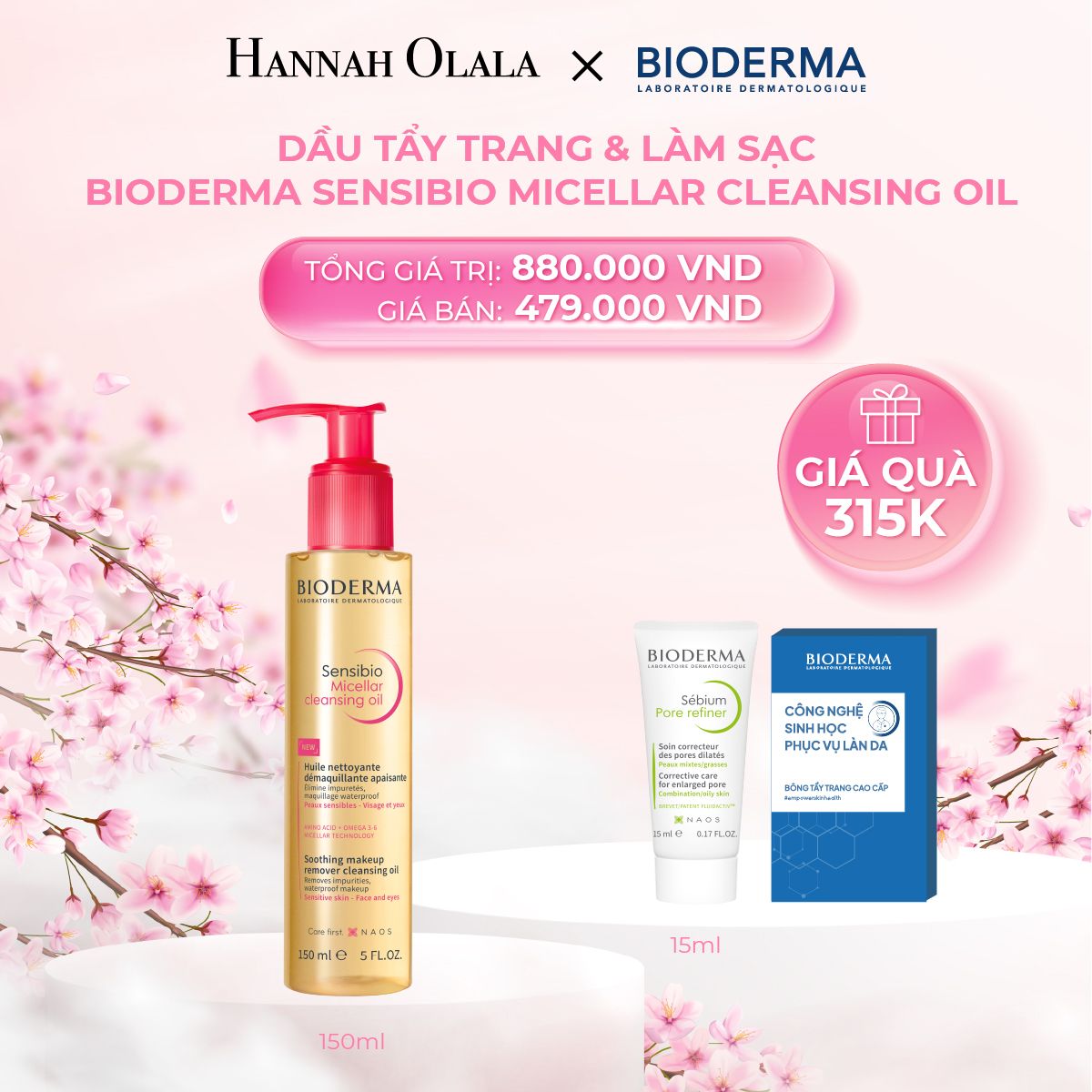 M346_DEAL 5: DẦU TẨY TRANG & LÀM SẠCH BIODERMA SENSIBIO MICELLAR CLEANSING OIL - 150ML