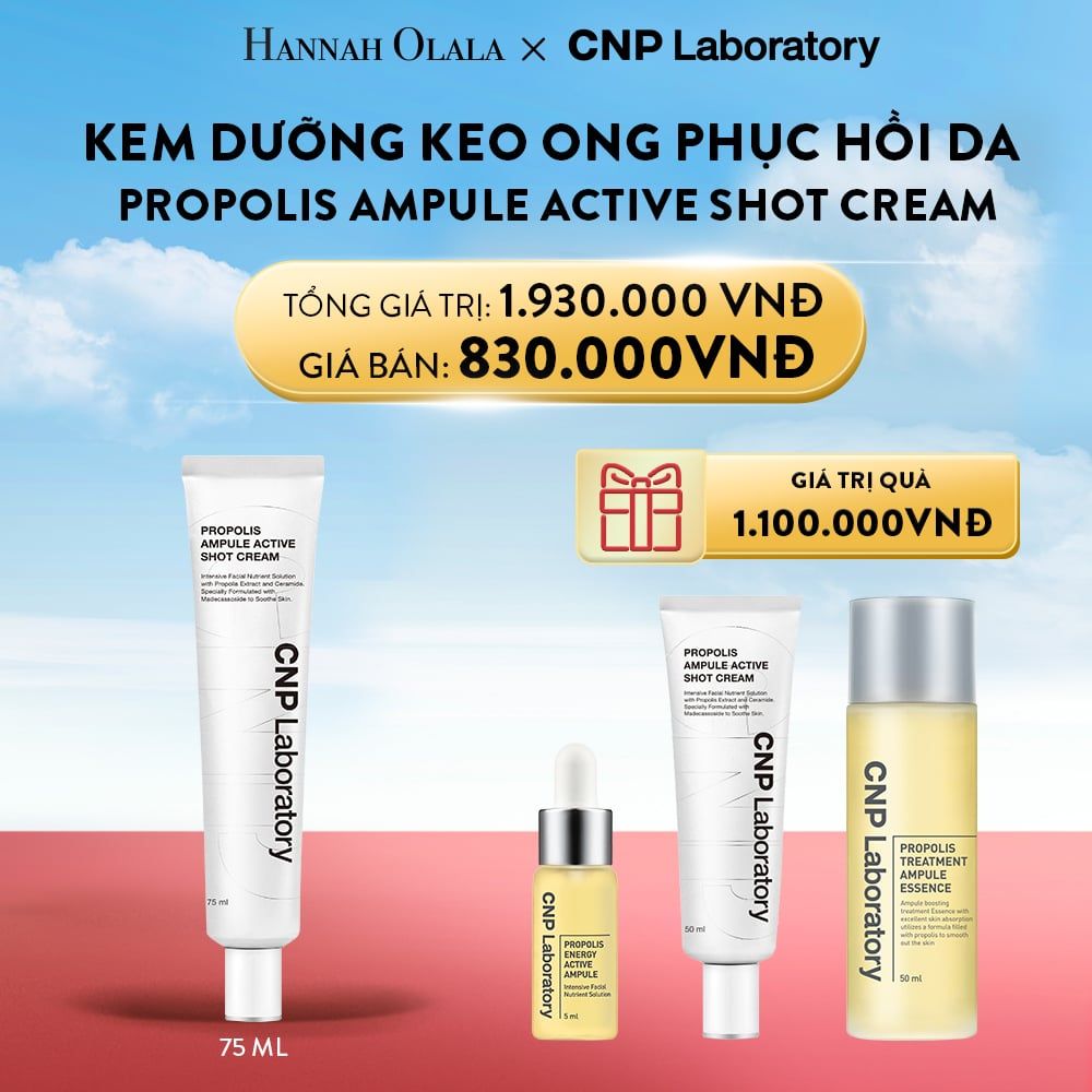A55_DEAL 46: KEM DƯỠNG KEO ONG PHỤC HỒI DA PROPOLIS AMPULE ACTIVE SHOT CREAM 75ML