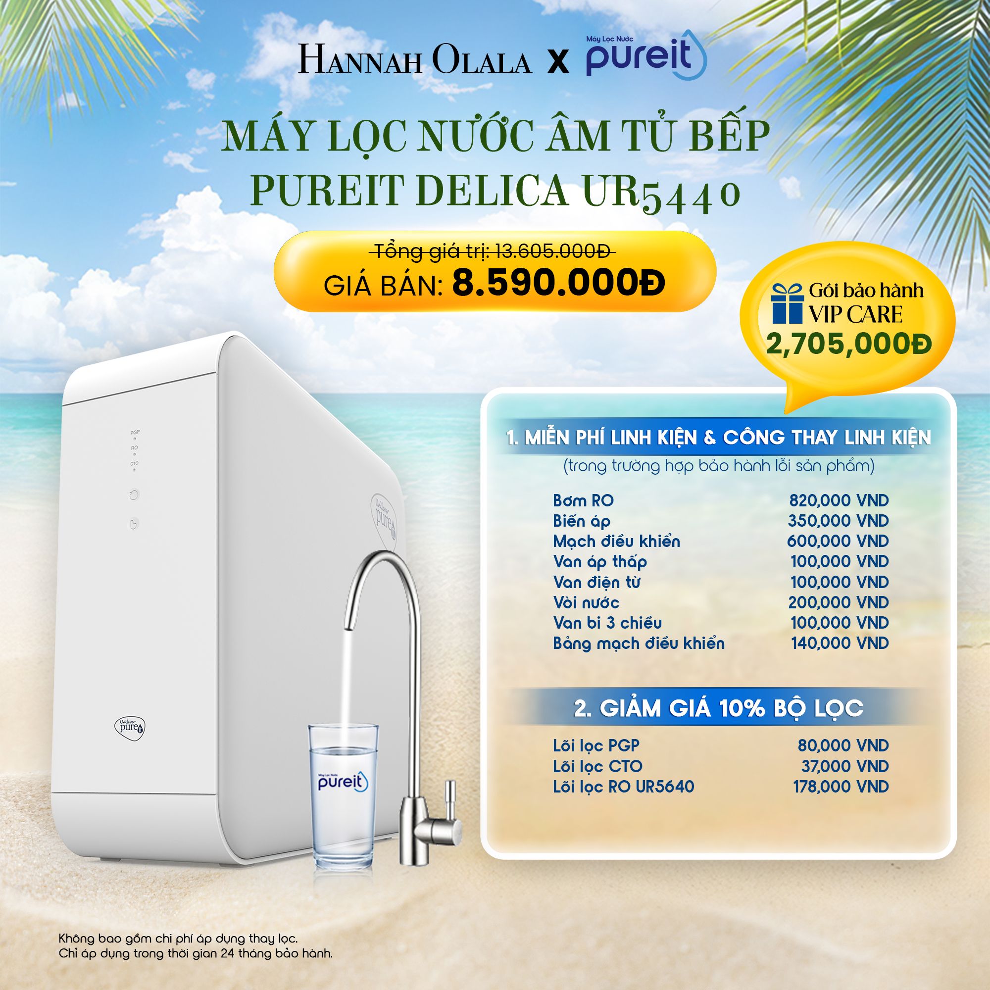 E317_DEAL 5: MÁY LỌC NƯỚC ÂM TỦ BẾP PUREIT DELICA UR5440