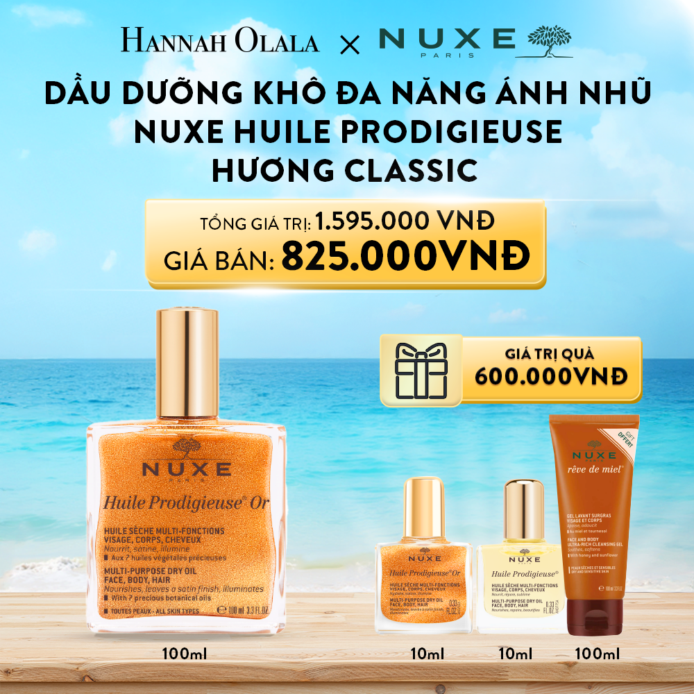 A165_Deal 5: DẦU DƯỠNG KHÔ ĐA NĂNG ÁNH NHŨ NUXE HUILE PRODIGIEUSE SHIMMERING DRY OIL 100ML