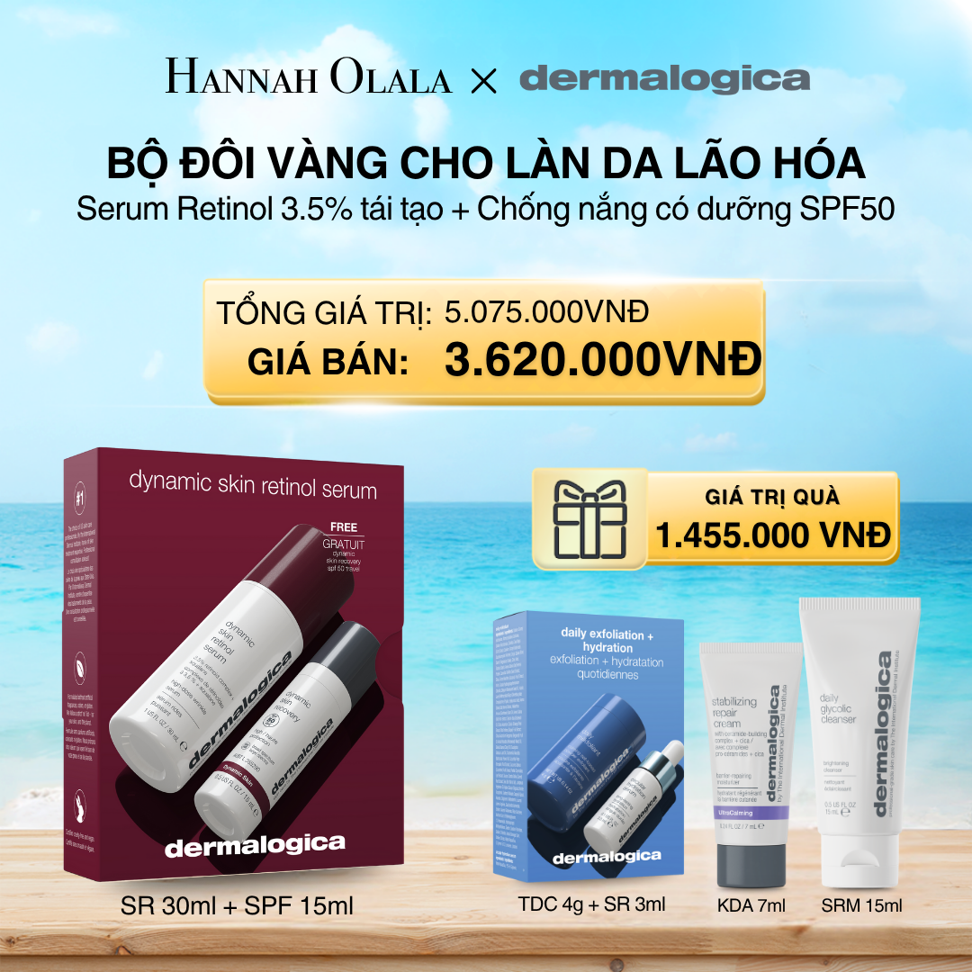 A433_DEAL 6: COMBO TRẺ HÓA BẢO VỆ DA - HUYẾT THANH RETINOL 3,5% DYNAMIC SKIN RETINOL SERUM 30ML + DYNAMIC SKIN RECOVERY SPF50 15ML